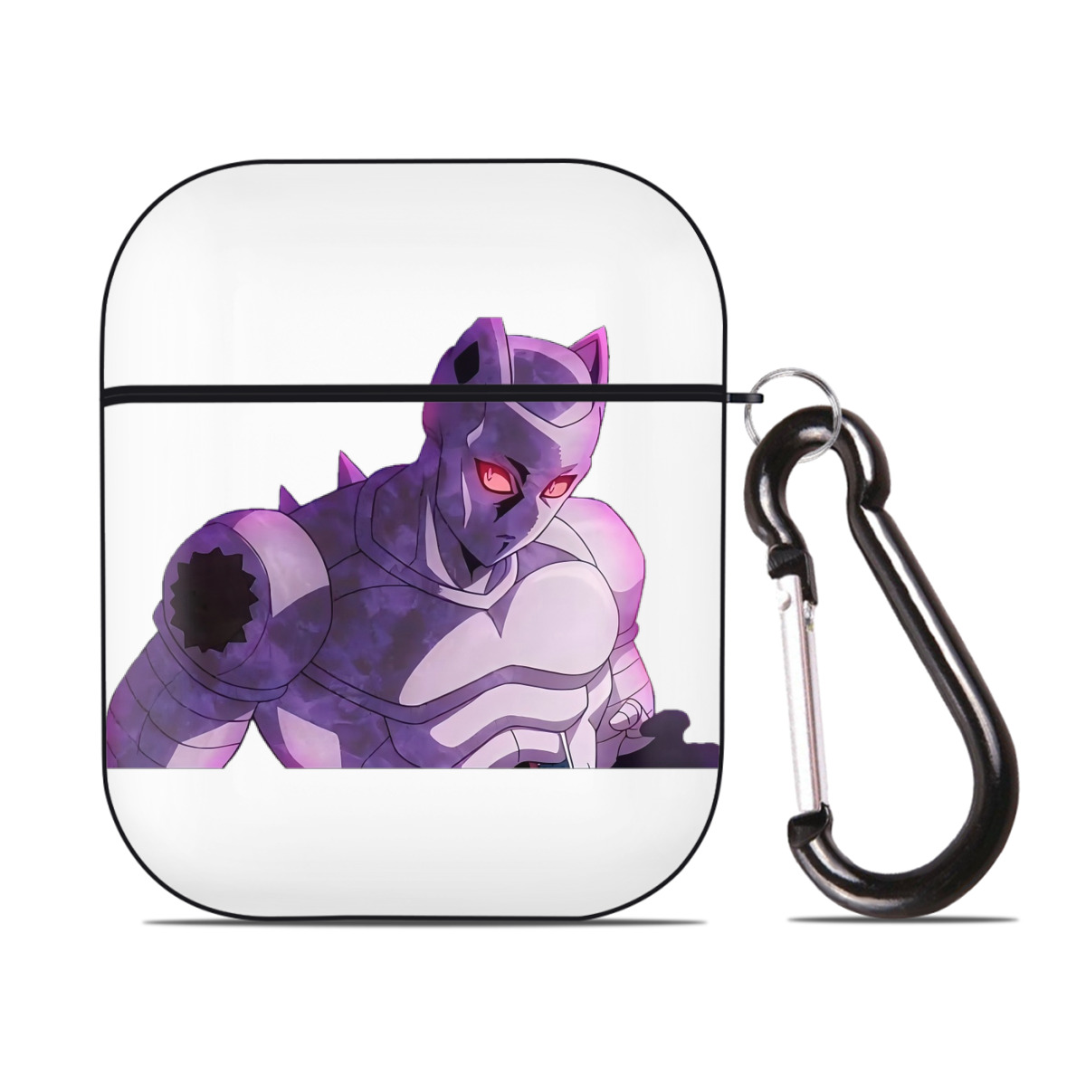 （画像用） ジョジョの奇妙な冒険 きら よしかげ JoJo's Bizarre Adventure Kira Yoshikage AirPods 第2世代保護ケース ハードシェル ブラック 耐衝撃・防指紋・カラビナ付き