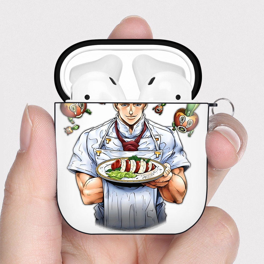 （画像用） ジョジョの奇妙な冒険 Tonio Trussardi JoJo's Bizarre Adventure トニオ?トラッサルディ AirPods 第2世代保護ケース ハードシェル ブラック 耐衝撃・防指紋・カラビナ付き