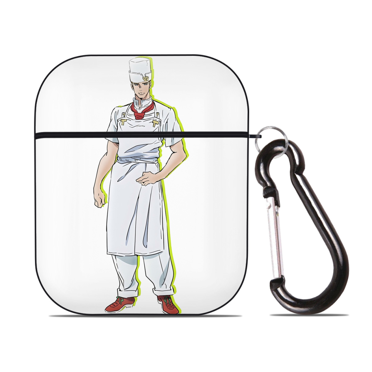 （画像用） ジョジョの奇妙な冒険 Tonio Trussardi JoJo's Bizarre Adventure トニオ?トラッサルディ AirPods 第2世代保護ケース ハードシェル ブラック 耐衝撃・防指紋・カラビナ付き