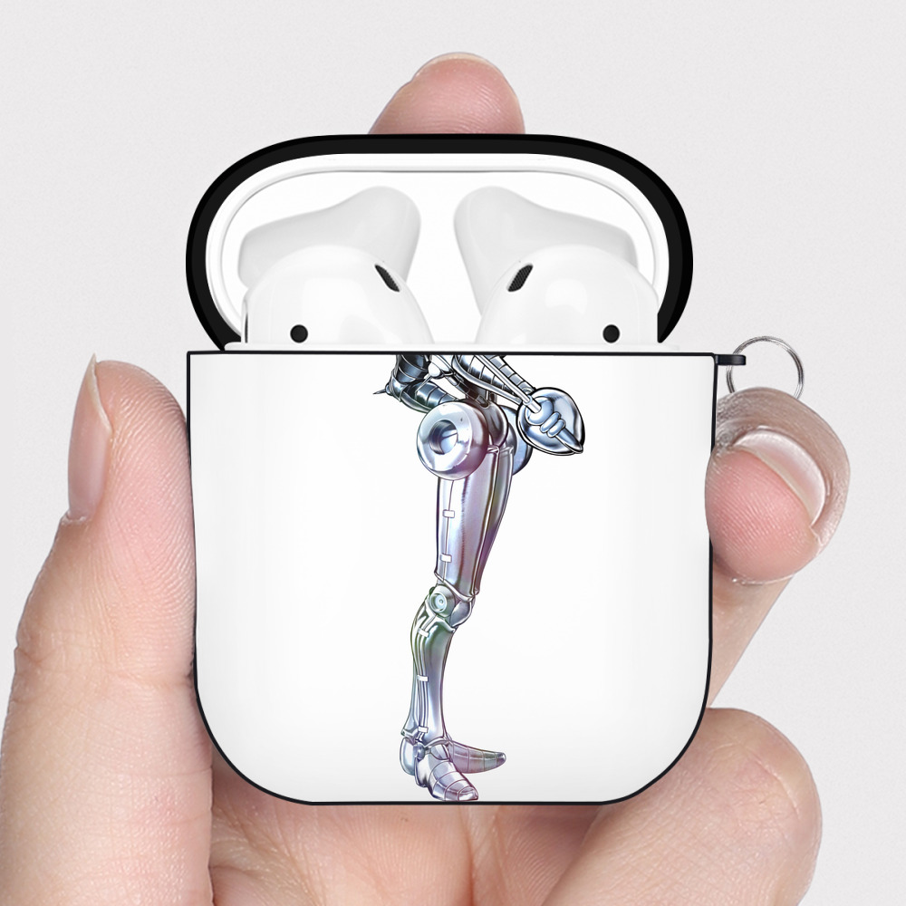 （画像用） ジョジョの奇妙な冒険 ジャン＝ピエール?ポルナレフ JoJo's Bizarre Adventure Jan Pierre Polnareff AirPods 第2世代保護ケース ハードシェル ブラック 耐衝撃・防指紋・カラビナ付き