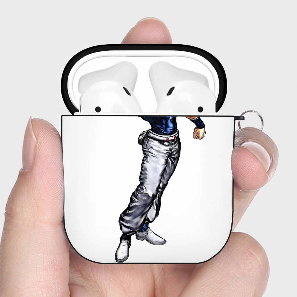 （画像用） ジョジョの奇妙な冒険 ジャン＝ピエール?ポルナレフ JoJo's Bizarre Adventure Jan Pierre Polnareff AirPods 第2世代保護ケース ハードシェル ブラック 耐衝撃・防指紋・カラビナ付き