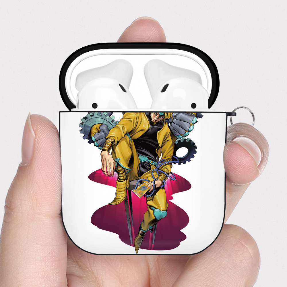 （画像用） ジョジョの奇妙な冒険 ディオ?ブランドー JoJo's Bizarre Adventure Dio Brando AirPods 第2世代保護ケース ハードシェル ブラック 耐衝撃・防指紋・カラビナ付き