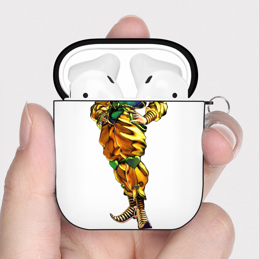 （画像用） ジョジョの奇妙な冒険 ディオ?ブランドー JoJo's Bizarre Adventure Dio Brando AirPods 第2世代保護ケース ハードシェル ブラック 耐衝撃・防指紋・カラビナ付き