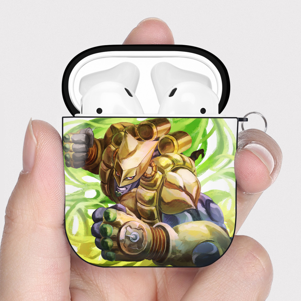 （画像用） ジョジョの奇妙な冒険 ディオ?ブランドー JoJo's Bizarre Adventure Dio Brando AirPods 第2世代保護ケース ハードシェル ブラック 耐衝撃・防指紋・カラビナ付き