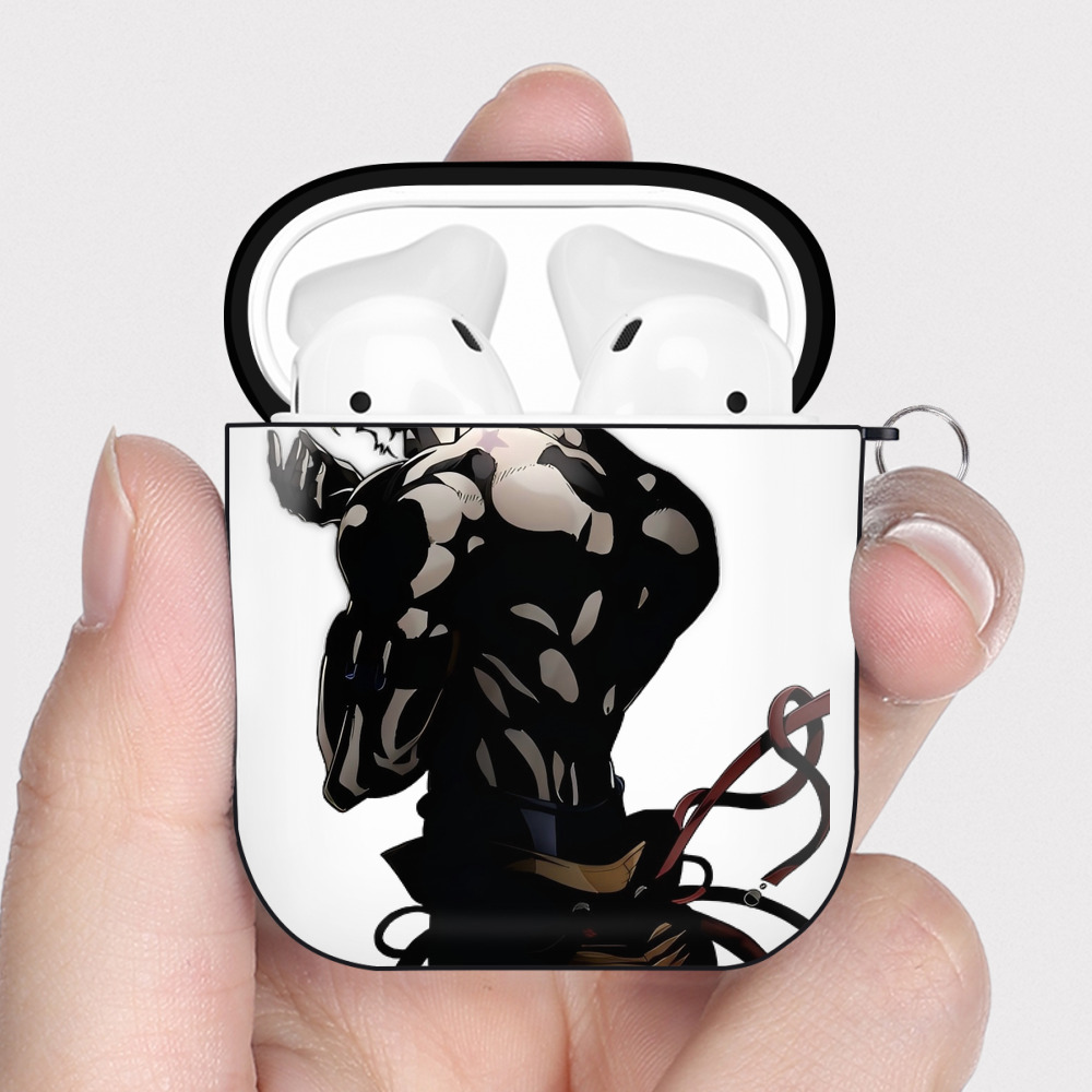 （画像用） ジョジョの奇妙な冒険 ディオ?ブランドー JoJo's Bizarre Adventure Dio Brando AirPods 第2世代保護ケース ハードシェル ブラック 耐衝撃・防指紋・カラビナ付き