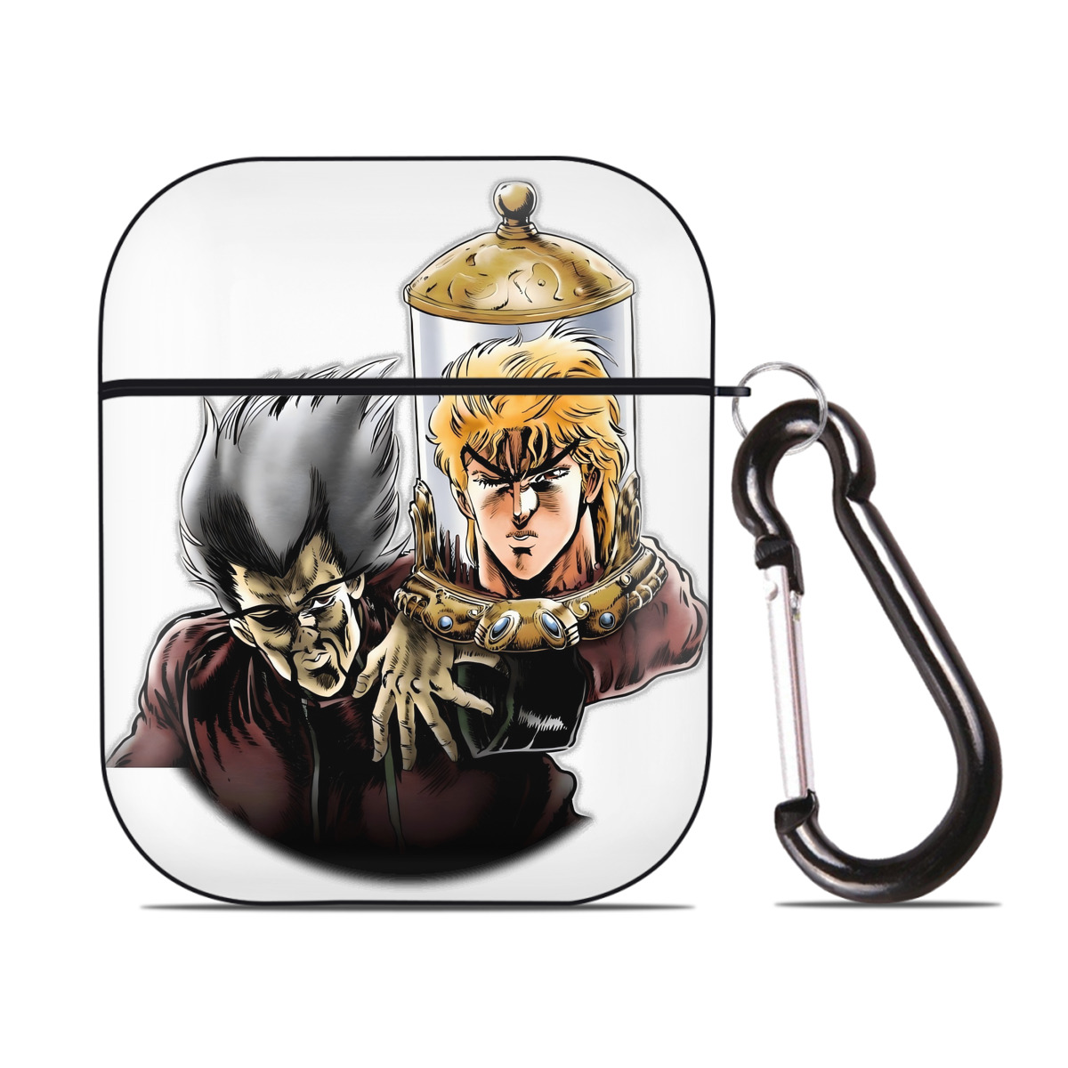 （画像用） ジョジョの奇妙な冒険 ディオ?ブランドー JoJo's Bizarre Adventure Dio Brando AirPods 第2世代保護ケース ハードシェル ブラック 耐衝撃・防指紋・カラビナ付き