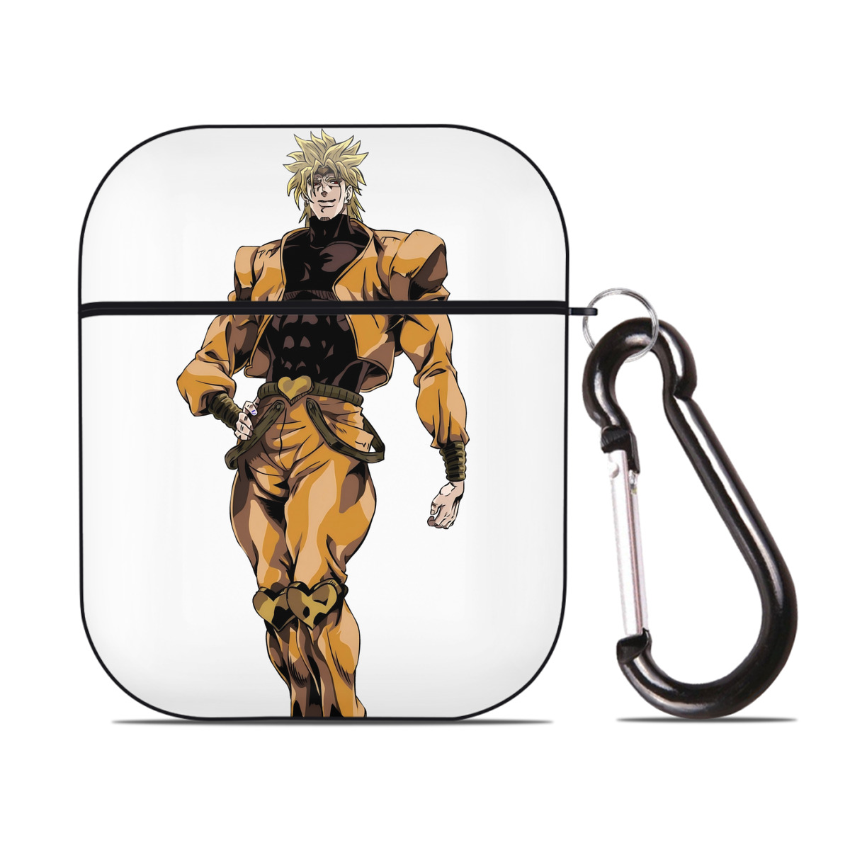 （画像用） ジョジョの奇妙な冒険 ディオ?ブランドー JoJo's Bizarre Adventure Dio Brando AirPods 第2世代保護ケース ハードシェル ブラック 耐衝撃・防指紋・カラビナ付き