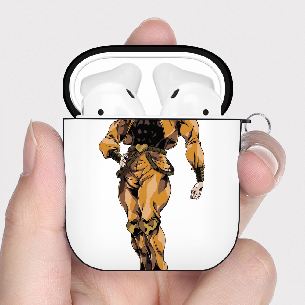 （画像用） ジョジョの奇妙な冒険 ディオ?ブランドー JoJo's Bizarre Adventure Dio Brando AirPods 第2世代保護ケース ハードシェル ブラック 耐衝撃・防指紋・カラビナ付き