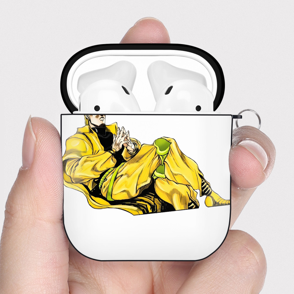 （画像用） ジョジョの奇妙な冒険 ディオ?ブランドー JoJo's Bizarre Adventure Dio Brando AirPods 第2世代保護ケース ハードシェル ブラック 耐衝撃・防指紋・カラビナ付き