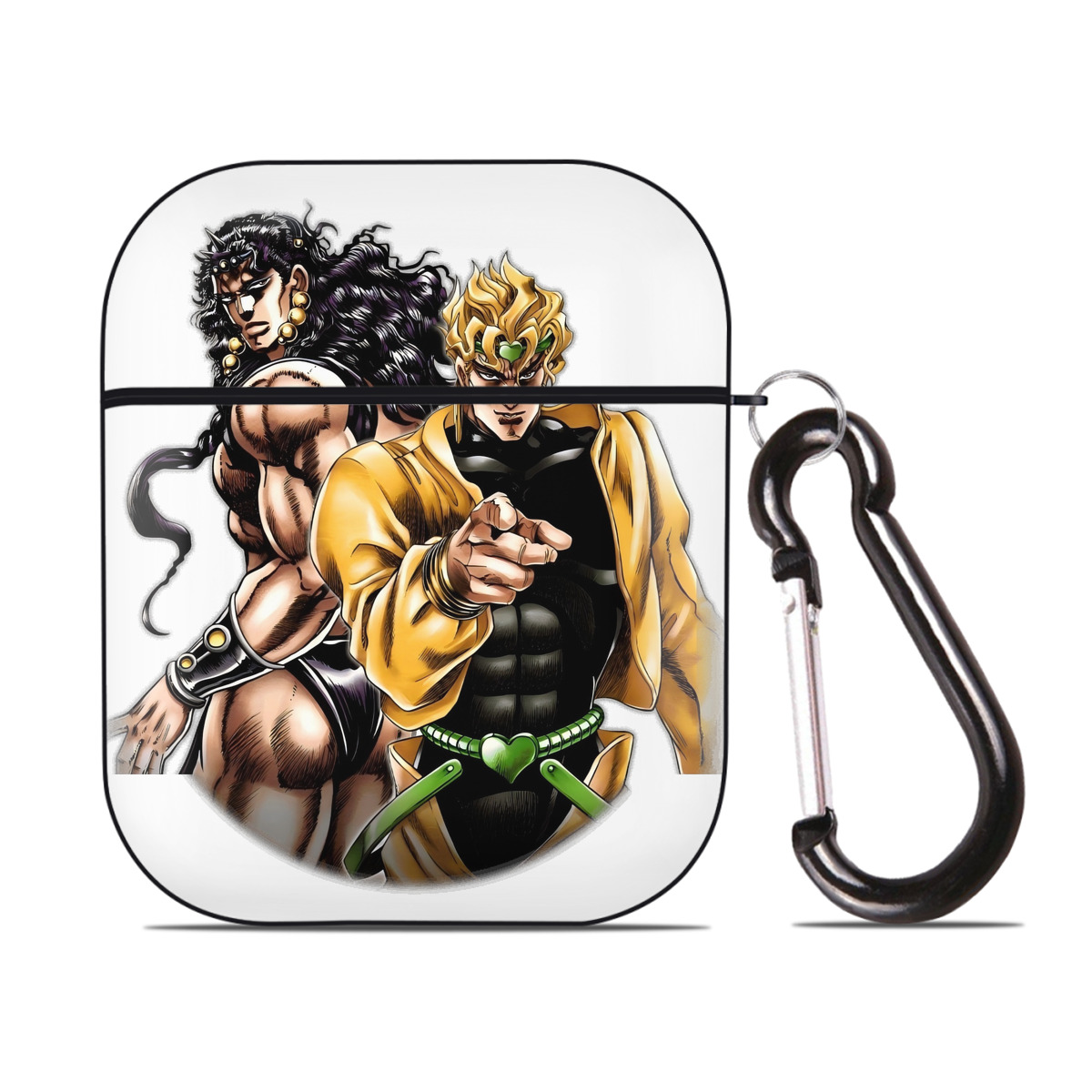 （画像用） ジョジョの奇妙な冒険 ディオ?ブランドー JoJo's Bizarre Adventure Dio Brando AirPods 第2世代保護ケース ハードシェル ブラック 耐衝撃・防指紋・カラビナ付き