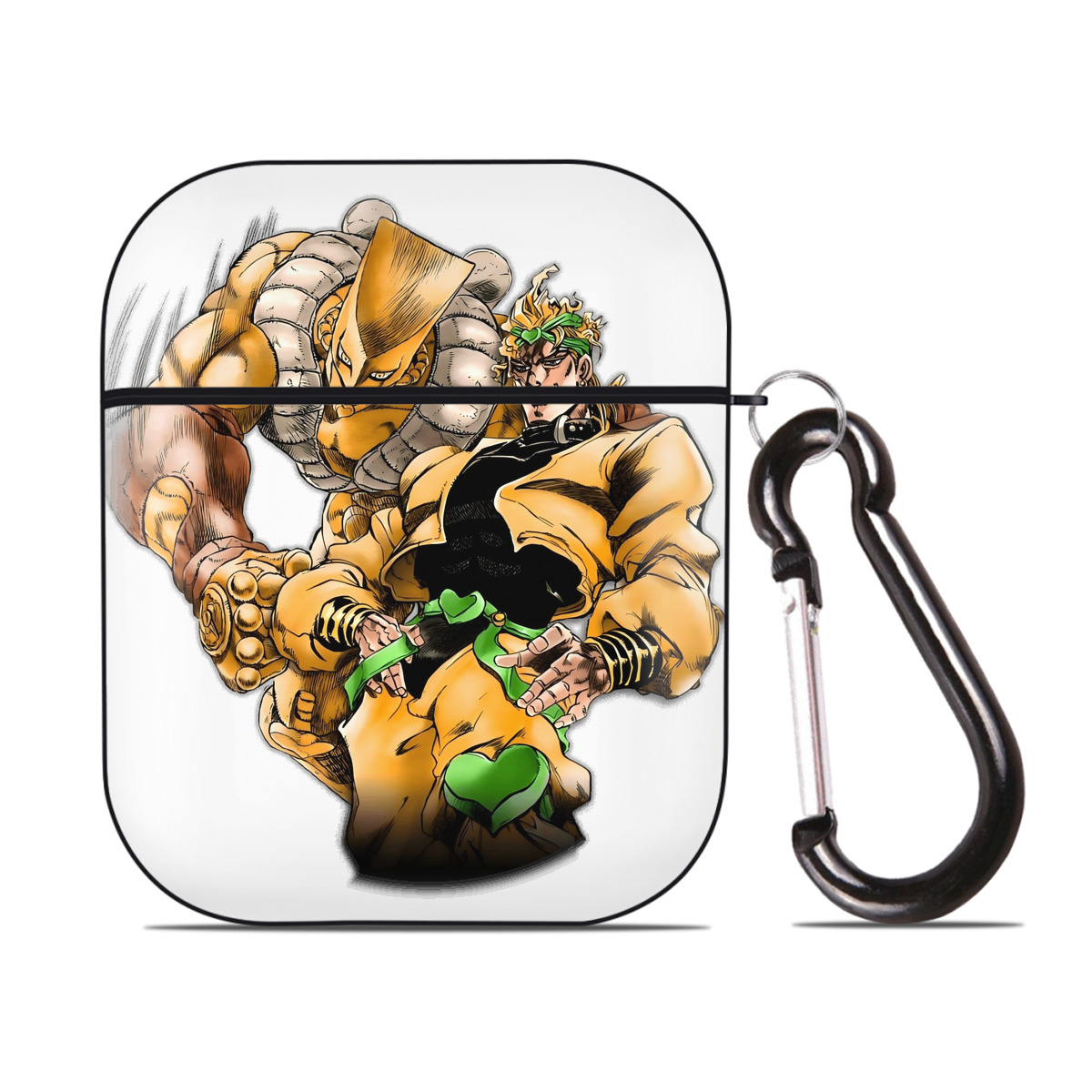 （画像用） ジョジョの奇妙な冒険 ディオ?ブランドー JoJo's Bizarre Adventure Dio Brando AirPods 第2世代保護ケース ハードシェル ブラック 耐衝撃・防指紋・カラビナ付き