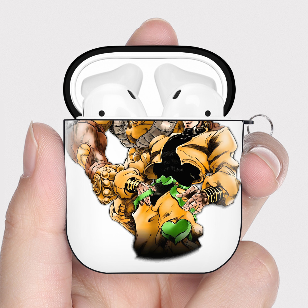 （画像用） ジョジョの奇妙な冒険 ディオ?ブランドー JoJo's Bizarre Adventure Dio Brando AirPods 第2世代保護ケース ハードシェル ブラック 耐衝撃・防指紋・カラビナ付き