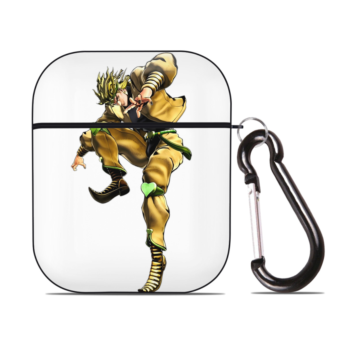 （画像用） ジョジョの奇妙な冒険 ディオ?ブランドー JoJo's Bizarre Adventure Dio Brando AirPods 第2世代保護ケース ハードシェル ブラック 耐衝撃・防指紋・カラビナ付き