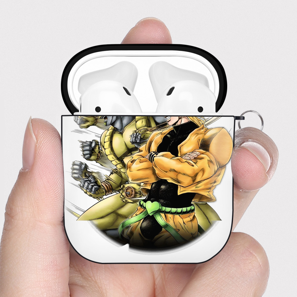 （画像用） ジョジョの奇妙な冒険 ディオ?ブランドー JoJo's Bizarre Adventure Dio Brando AirPods 第2世代保護ケース ハードシェル ブラック 耐衝撃・防指紋・カラビナ付き