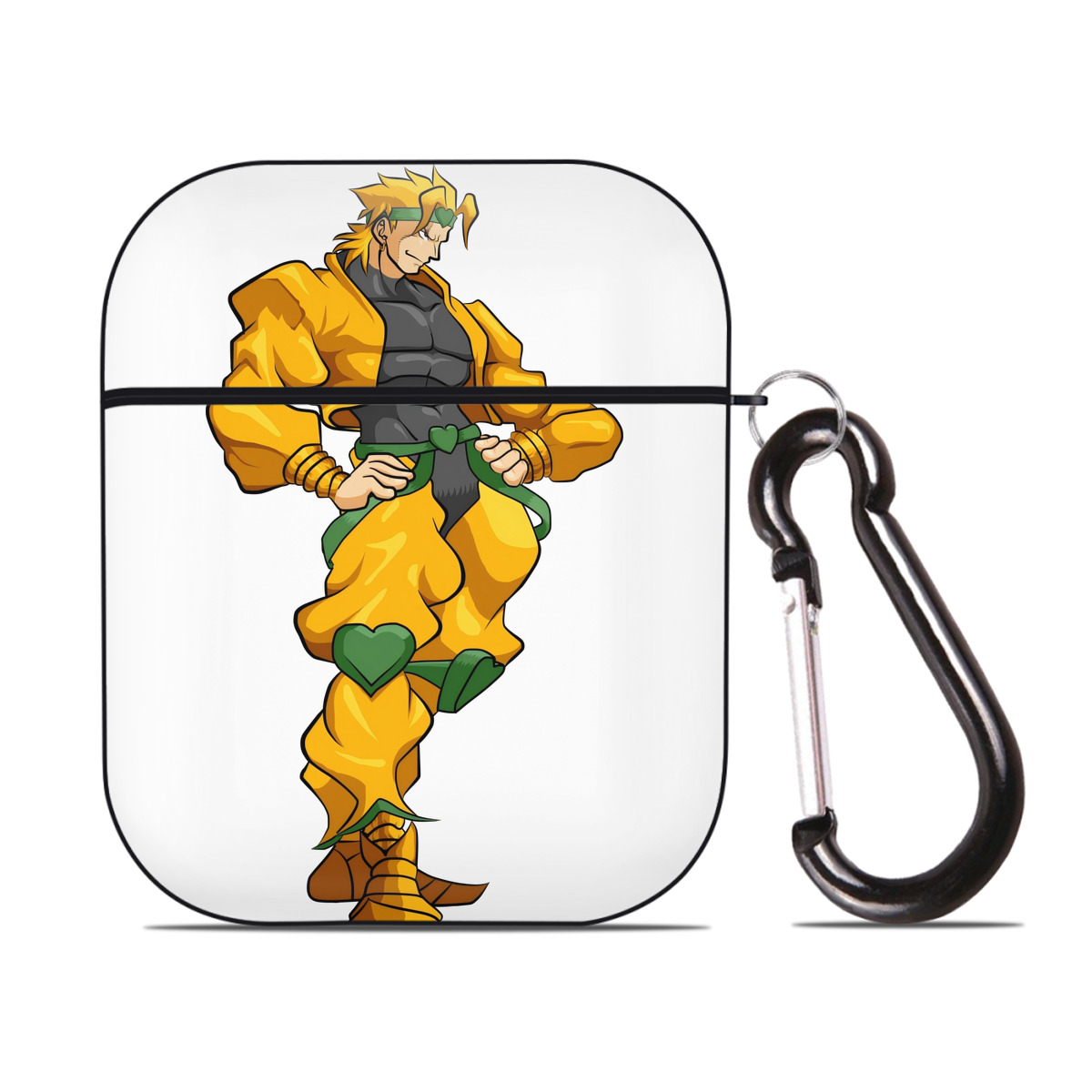 （画像用） ジョジョの奇妙な冒険 ディオ?ブランドー JoJo's Bizarre Adventure Dio Brando AirPods 第2世代保護ケース ハードシェル ブラック 耐衝撃・防指紋・カラビナ付き