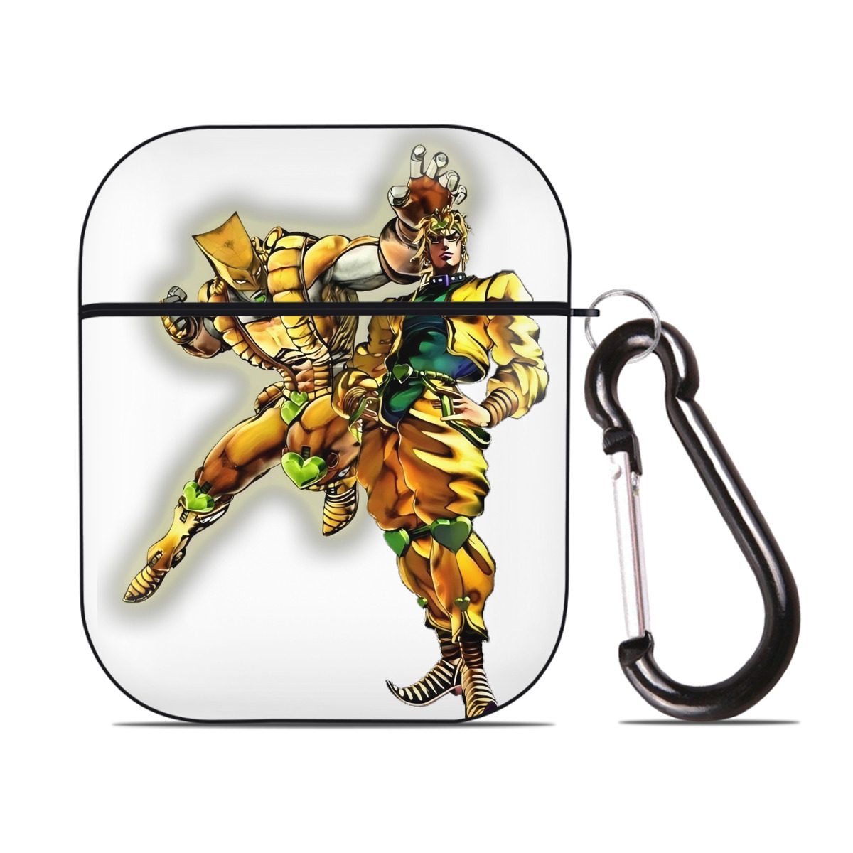（画像用） ジョジョの奇妙な冒険 ディオ?ブランドー JoJo's Bizarre Adventure Dio Brando AirPods 第2世代保護ケース ハードシェル ブラック 耐衝撃・防指紋・カラビナ付き