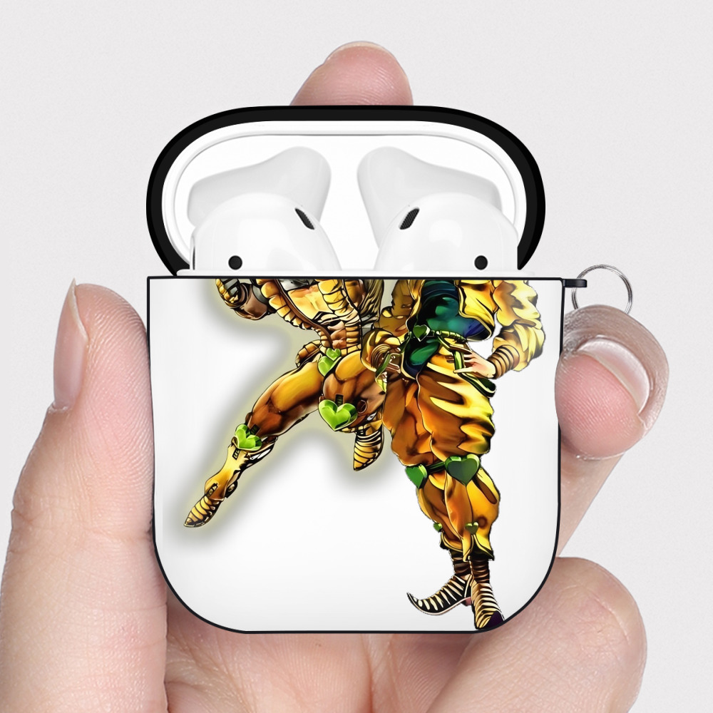 （画像用） ジョジョの奇妙な冒険 ディオ?ブランドー JoJo's Bizarre Adventure Dio Brando AirPods 第2世代保護ケース ハードシェル ブラック 耐衝撃・防指紋・カラビナ付き