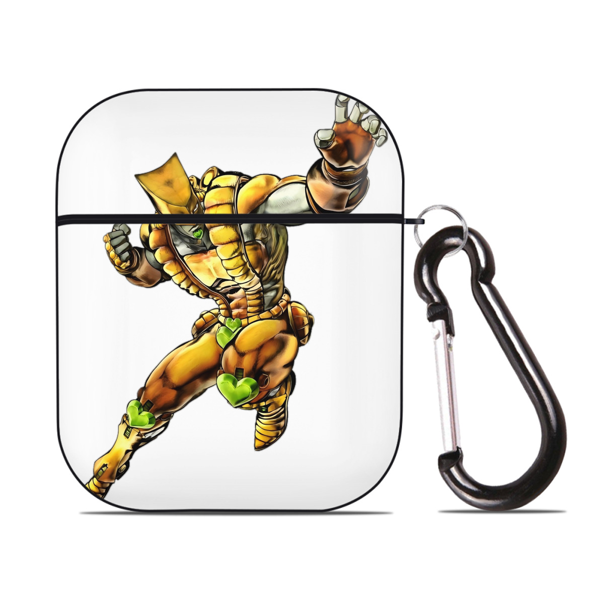 （画像用） ジョジョの奇妙な冒険 ディオ?ブランドー JoJo's Bizarre Adventure Dio Brando AirPods 第2世代保護ケース ハードシェル ブラック 耐衝撃・防指紋・カラビナ付き