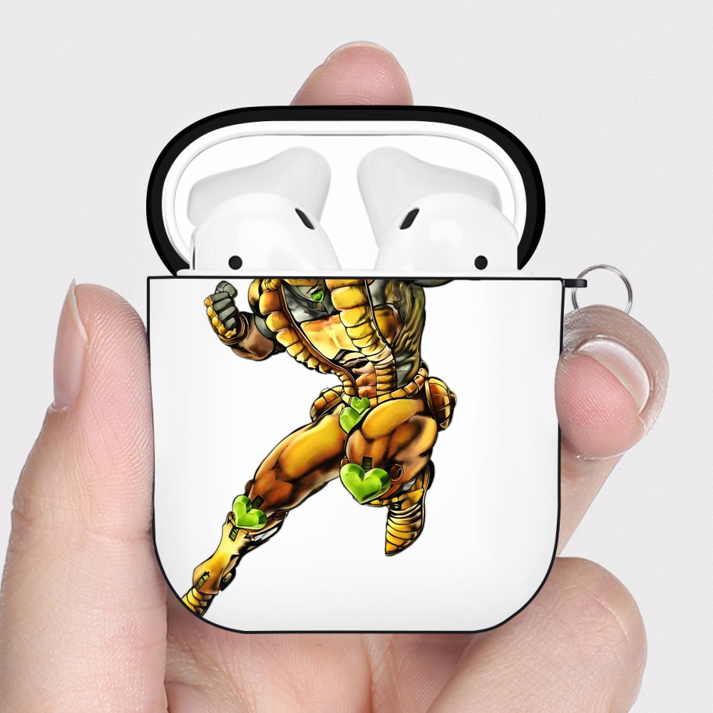 （画像用） ジョジョの奇妙な冒険 ディオ?ブランドー JoJo's Bizarre Adventure Dio Brando AirPods 第2世代保護ケース ハードシェル ブラック 耐衝撃・防指紋・カラビナ付き