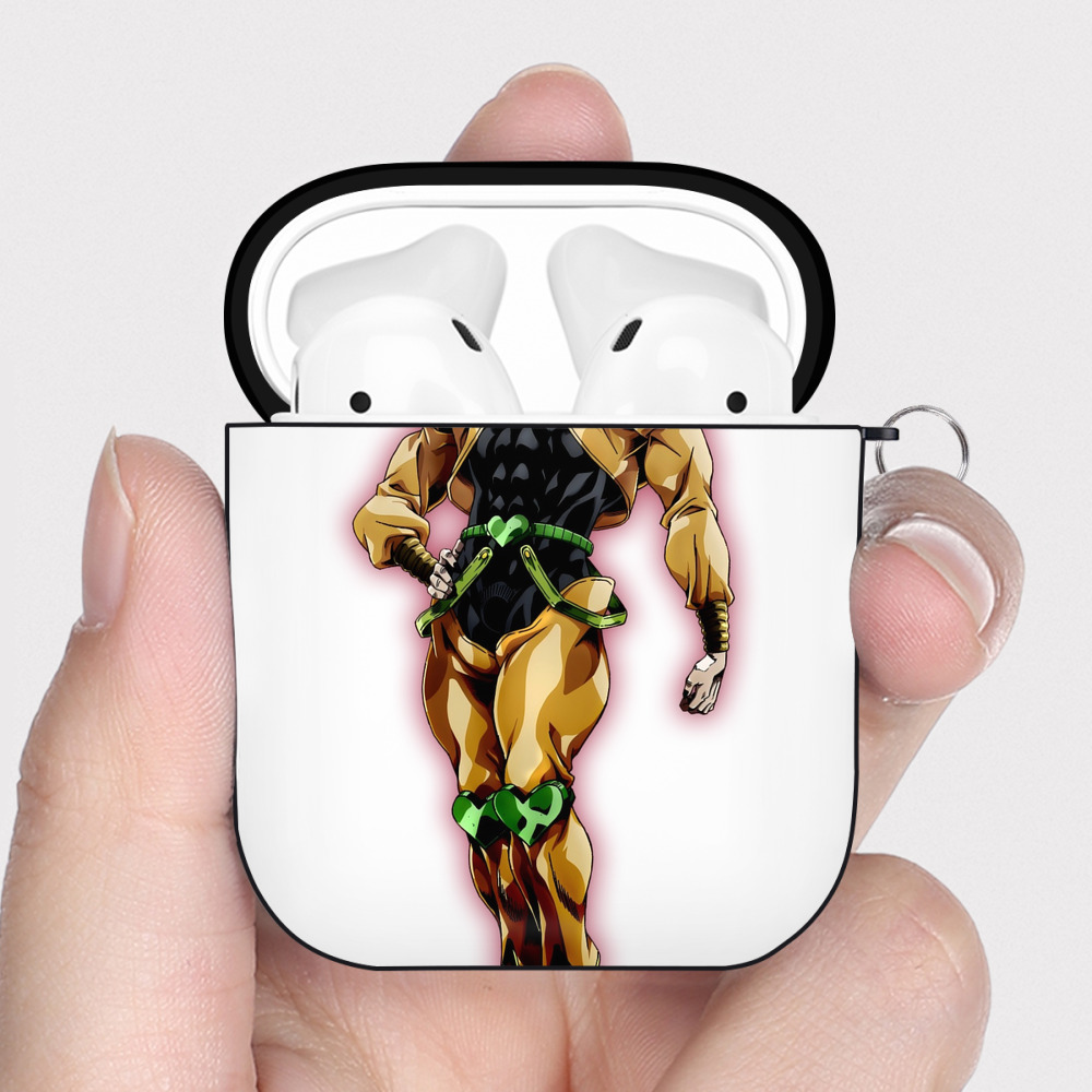 （画像用） ジョジョの奇妙な冒険 ディオ?ブランドー JoJo's Bizarre Adventure Dio Brando AirPods 第2世代保護ケース ハードシェル ブラック 耐衝撃・防指紋・カラビナ付き