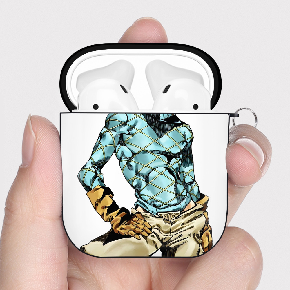 （画像用） ジョジョの奇妙な冒険 ディオ?ブランドー JoJo's Bizarre Adventure Dio Brando AirPods 第2世代保護ケース ハードシェル ブラック 耐衝撃・防指紋・カラビナ付き