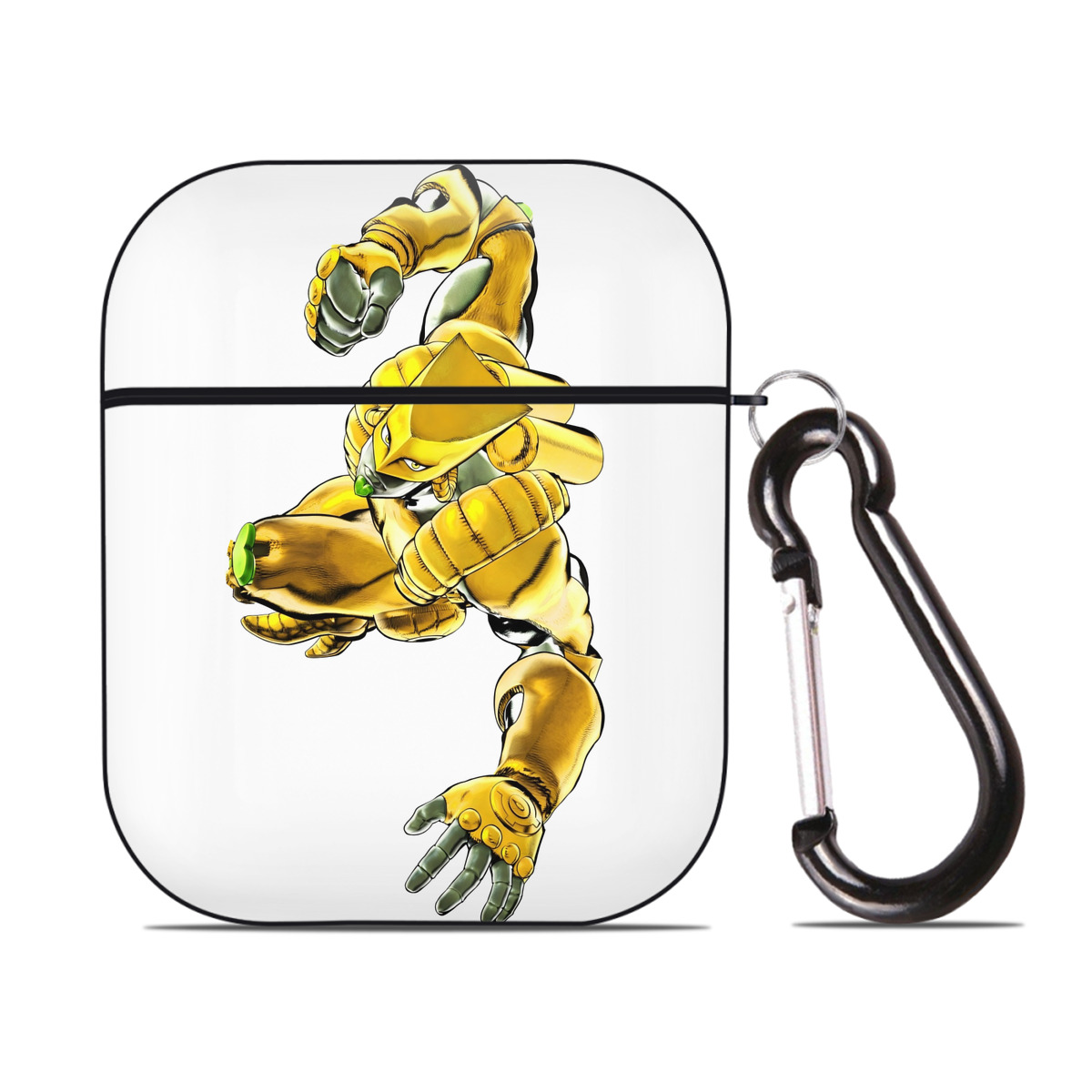 （画像用） ジョジョの奇妙な冒険 ディオ?ブランドー JoJo's Bizarre Adventure Dio Brando AirPods 第2世代保護ケース ハードシェル ブラック 耐衝撃・防指紋・カラビナ付き