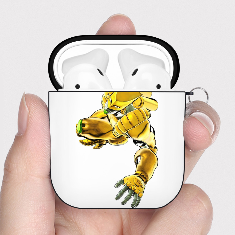 （画像用） ジョジョの奇妙な冒険 ディオ?ブランドー JoJo's Bizarre Adventure Dio Brando AirPods 第2世代保護ケース ハードシェル ブラック 耐衝撃・防指紋・カラビナ付き