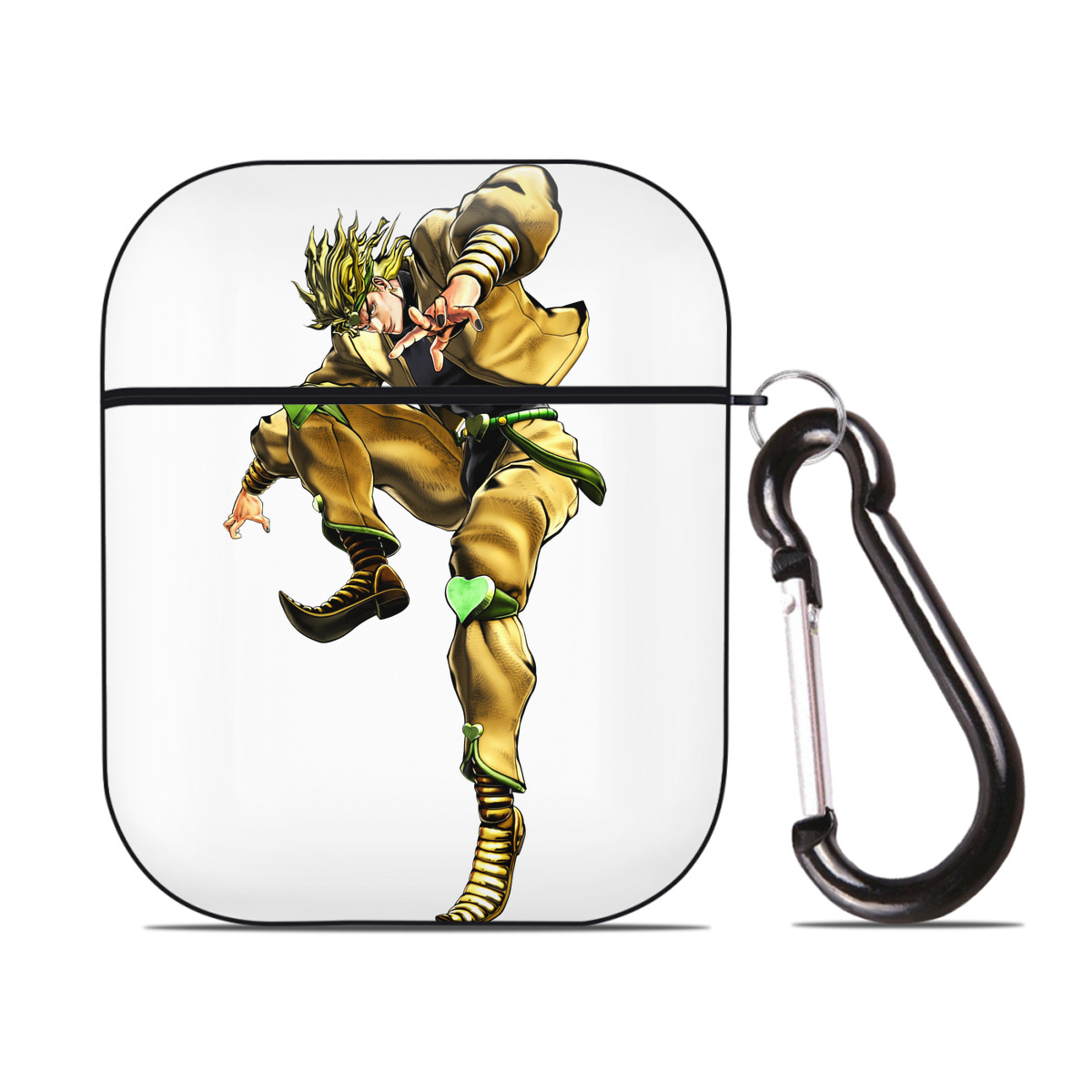 （画像用） ジョジョの奇妙な冒険 ディオ?ブランドー JoJo's Bizarre Adventure Dio Brando AirPods 第2世代保護ケース ハードシェル ブラック 耐衝撃・防指紋・カラビナ付き