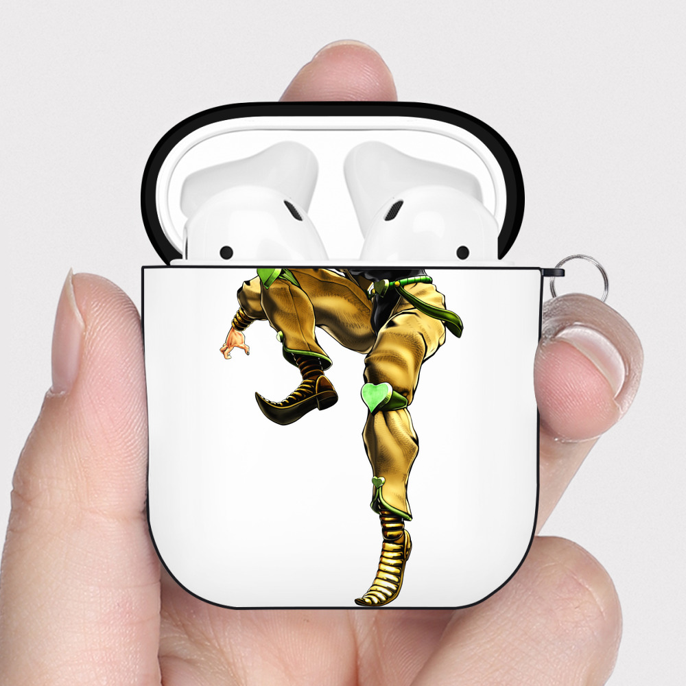 （画像用） ジョジョの奇妙な冒険 ディオ?ブランドー JoJo's Bizarre Adventure Dio Brando AirPods 第2世代保護ケース ハードシェル ブラック 耐衝撃・防指紋・カラビナ付き