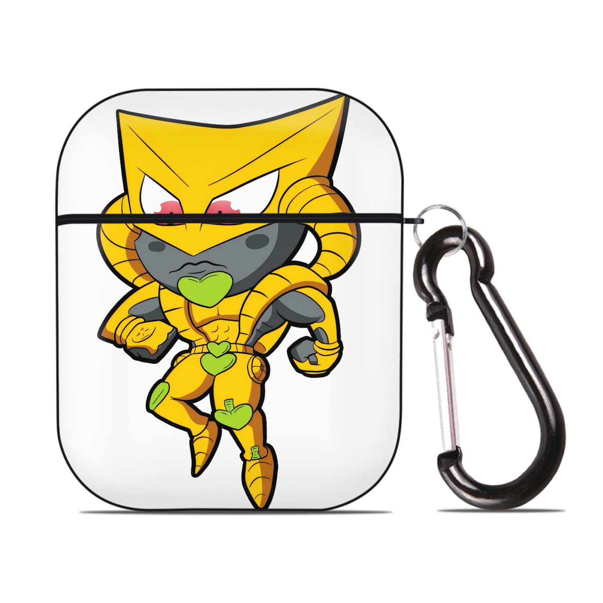 （画像用） ジョジョの奇妙な冒険 ディオ?ブランドー JoJo's Bizarre Adventure Dio Brando AirPods 第2世代保護ケース ハードシェル ブラック 耐衝撃・防指紋・カラビナ付き