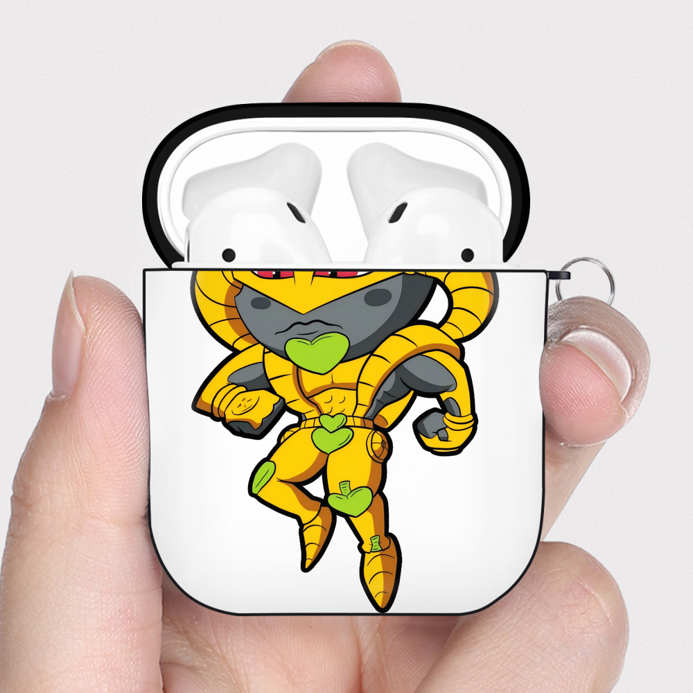 （画像用） ジョジョの奇妙な冒険 ディオ?ブランドー JoJo's Bizarre Adventure Dio Brando AirPods 第2世代保護ケース ハードシェル ブラック 耐衝撃・防指紋・カラビナ付き