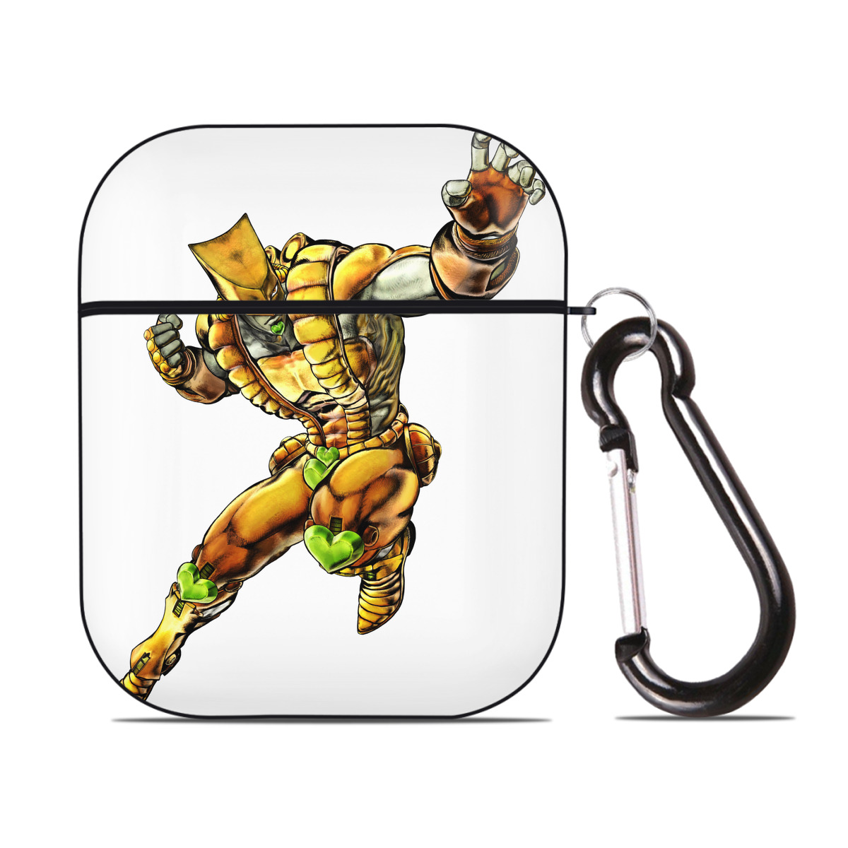 （画像用） ジョジョの奇妙な冒険 ディオ?ブランドー JoJo's Bizarre Adventure Dio Brando AirPods 第2世代保護ケース ハードシェル ブラック 耐衝撃・防指紋・カラビナ付き