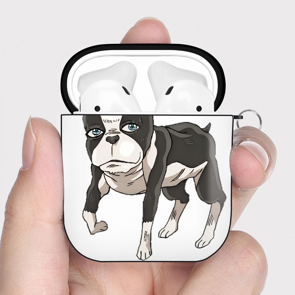 （画像用） ジョジョの奇妙な冒険 イギー JoJo's Bizarre Adventure Iggy AirPods 第2世代保護ケース ハードシェル ブラック 耐衝撃・防指紋・カラビナ付き