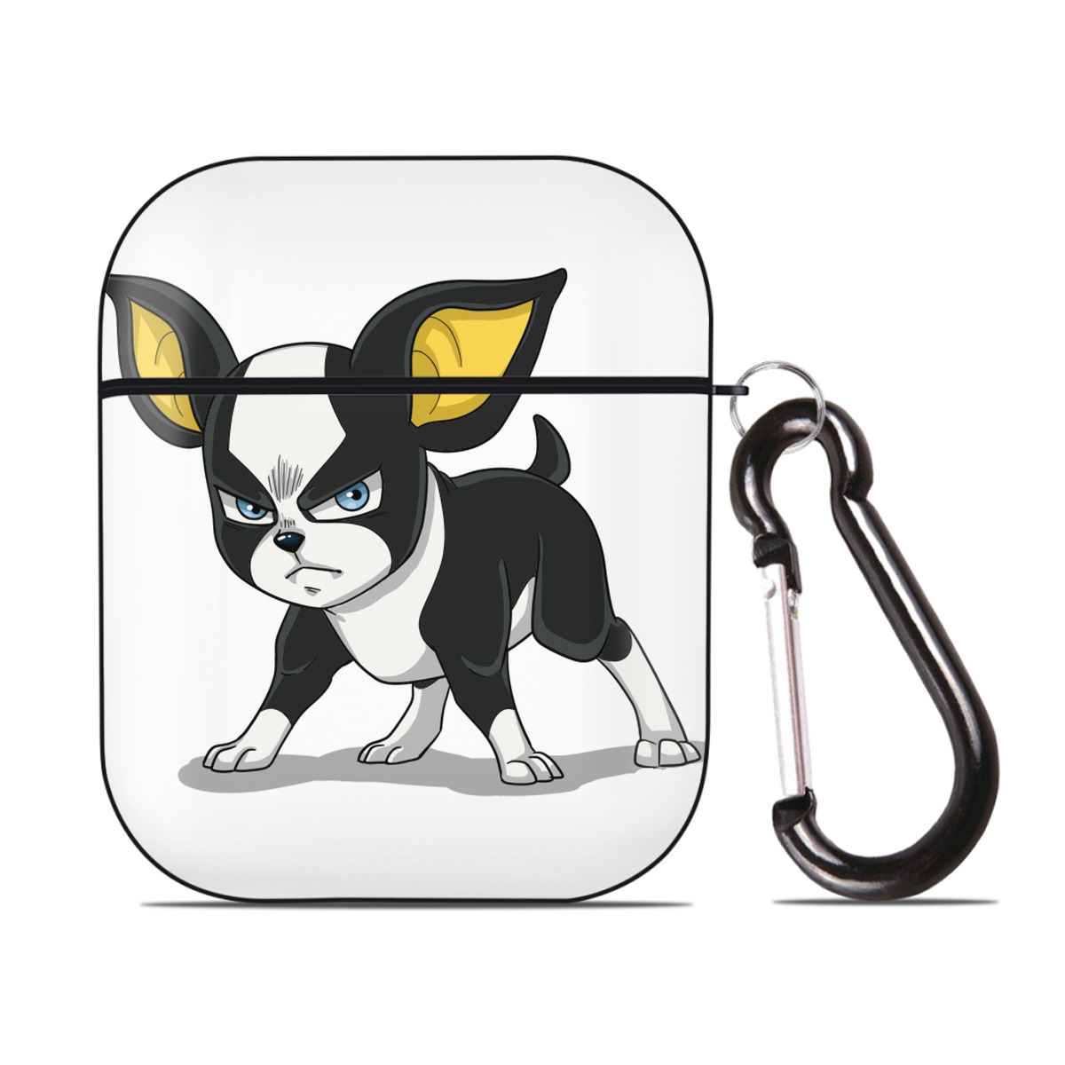 （画像用） ジョジョの奇妙な冒険 イギー JoJo's Bizarre Adventure Iggy AirPods 第2世代保護ケース ハードシェル ブラック 耐衝撃・防指紋・カラビナ付き