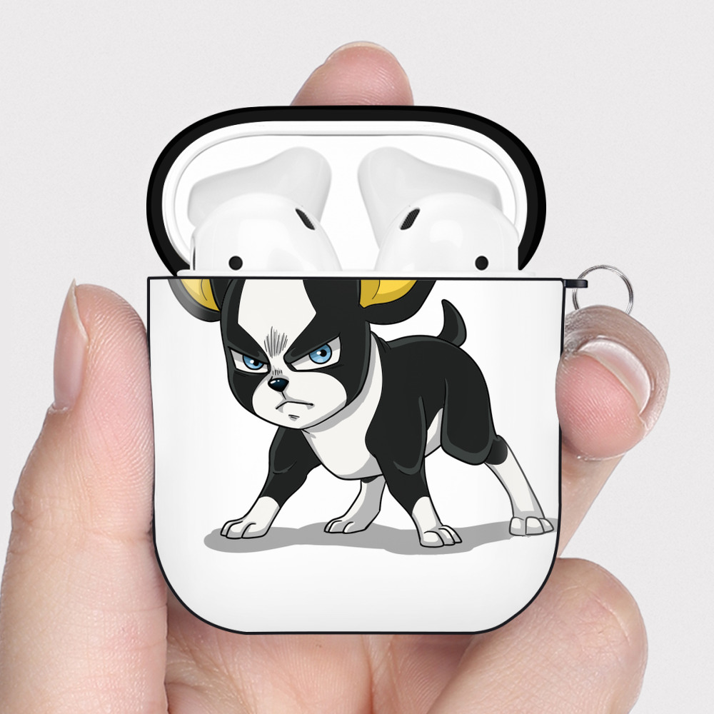 （画像用） ジョジョの奇妙な冒険 イギー JoJo's Bizarre Adventure Iggy AirPods 第2世代保護ケース ハードシェル ブラック 耐衝撃・防指紋・カラビナ付き