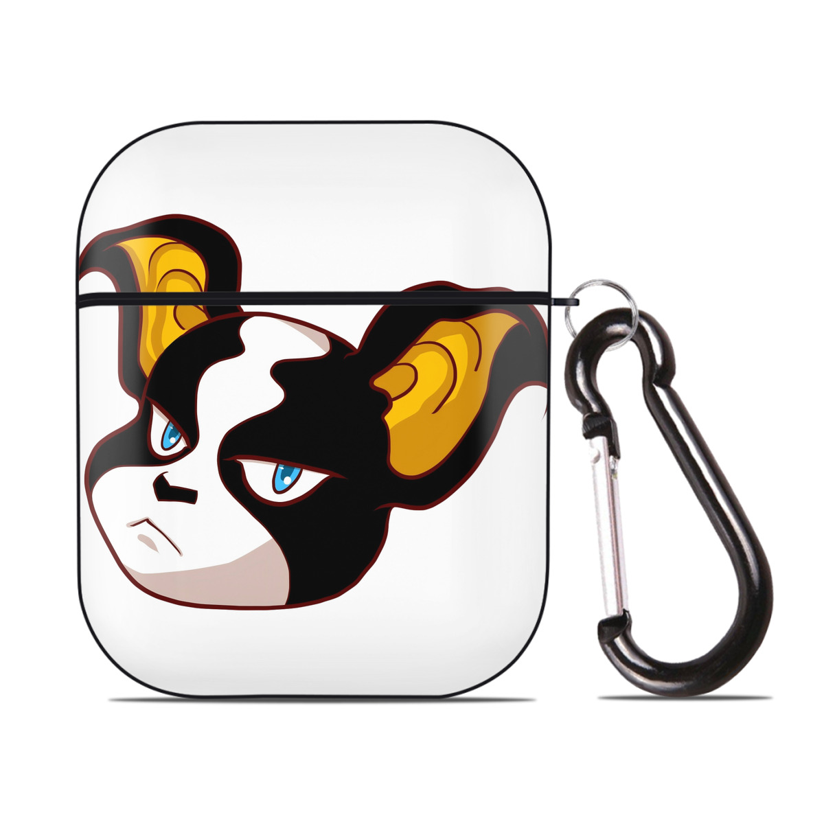 （画像用） ジョジョの奇妙な冒険 イギー JoJo's Bizarre Adventure Iggy AirPods 第2世代保護ケース ハードシェル ブラック 耐衝撃・防指紋・カラビナ付き