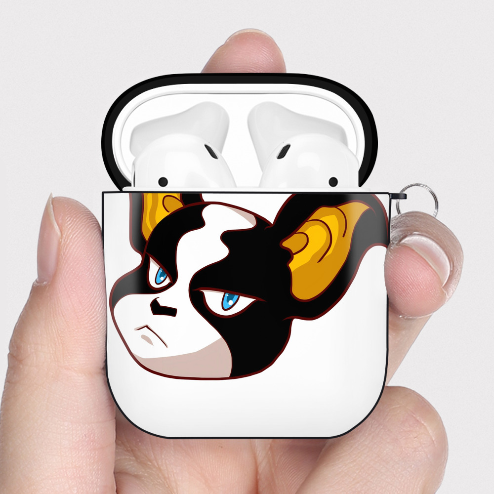 （画像用） ジョジョの奇妙な冒険 イギー JoJo's Bizarre Adventure Iggy AirPods 第2世代保護ケース ハードシェル ブラック 耐衝撃・防指紋・カラビナ付き
