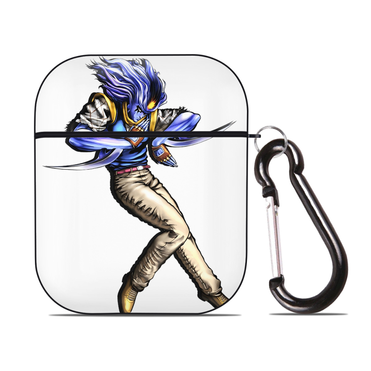 （画像用） ジョジョの奇妙な冒険 JoJo's Bizarre Adventure AirPods 第2世代保護ケース ハードシェル ブラック 耐衝撃・防指紋・カラビナ付き