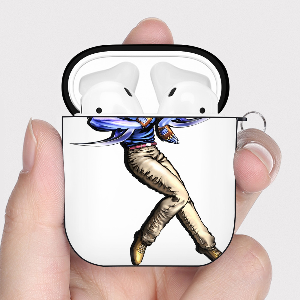 （画像用） ジョジョの奇妙な冒険 JoJo's Bizarre Adventure AirPods 第2世代保護ケース ハードシェル ブラック 耐衝撃・防指紋・カラビナ付き