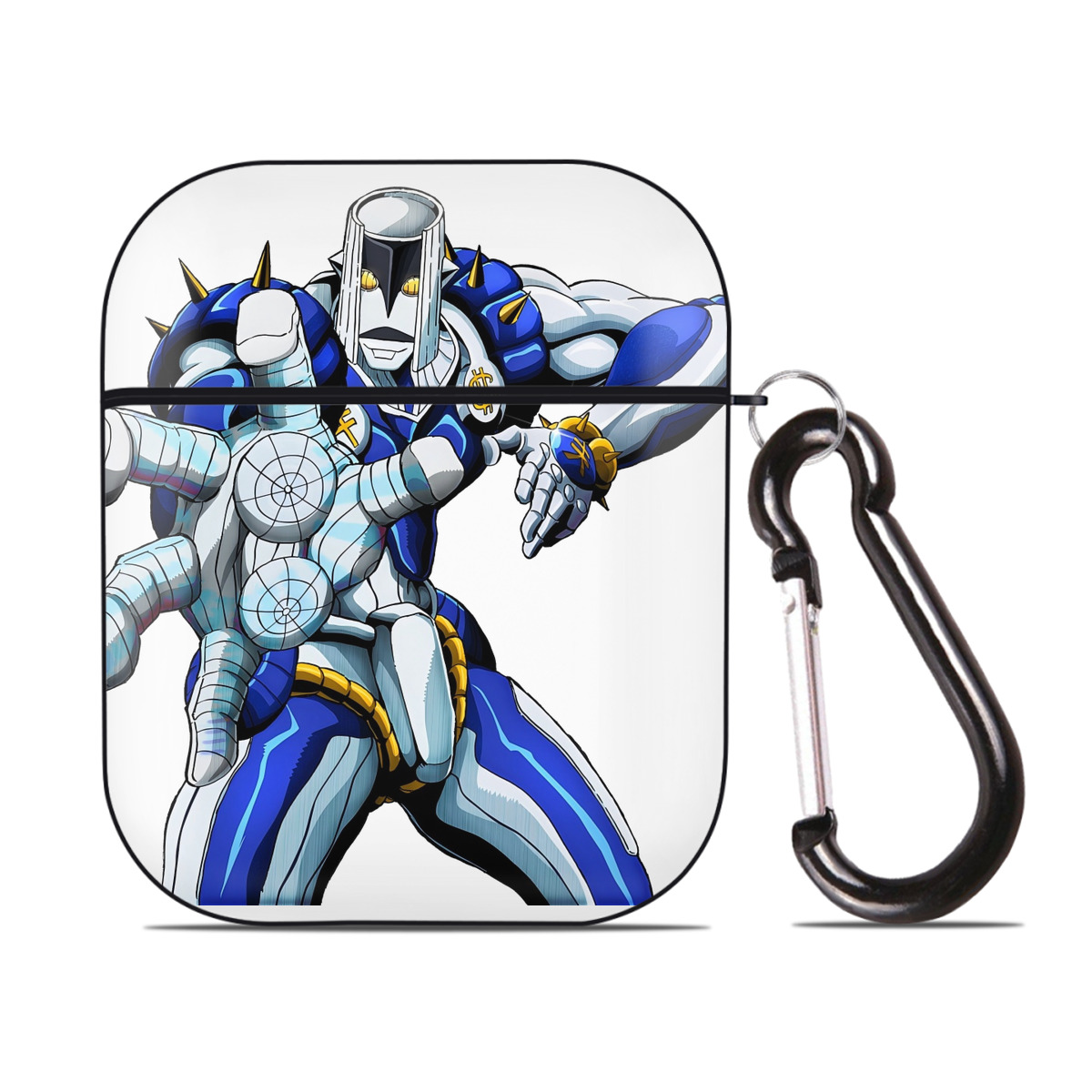 （画像用） ジョジョの奇妙な冒険 虹村億泰 にじむら おくやす JoJo's Bizarre Adventure Nijimura Okuyasu AirPods 第2世代保護ケース ハードシェル ブラック 耐衝撃・防指紋・カラビナ付き