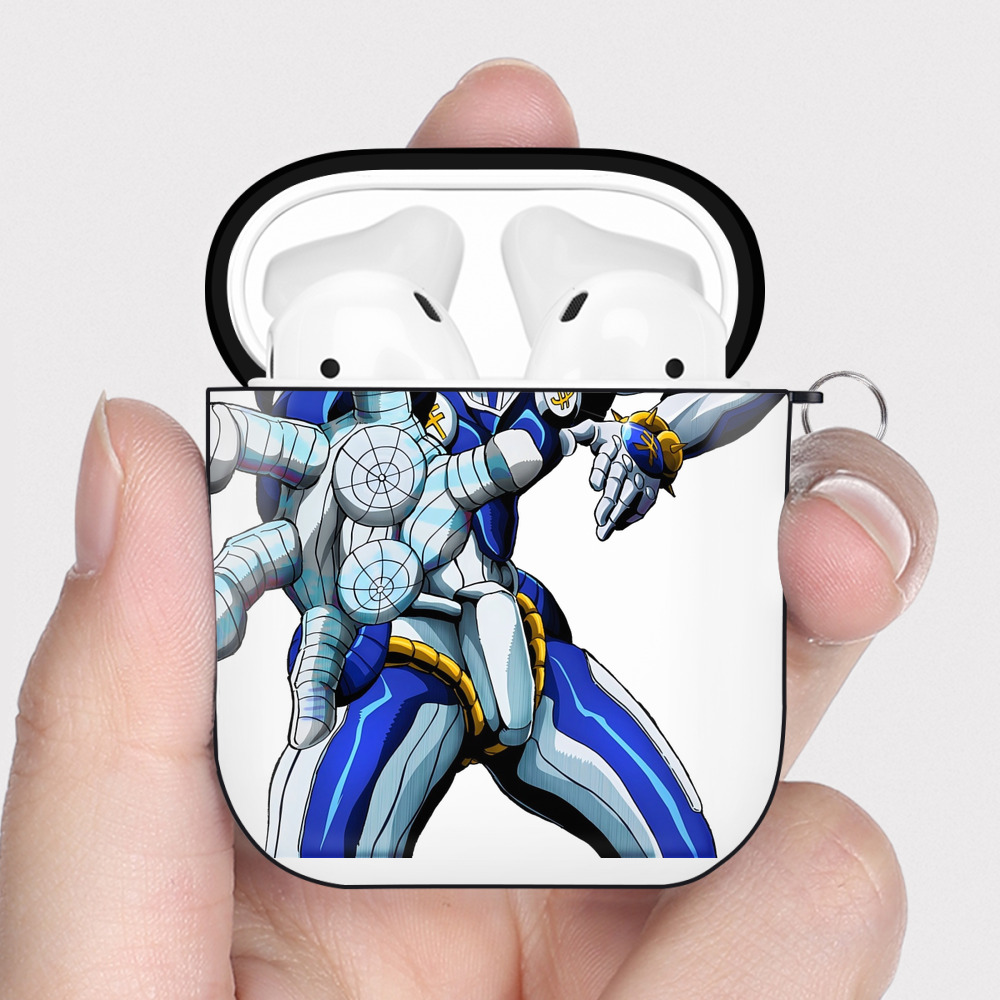 （画像用） ジョジョの奇妙な冒険 虹村億泰 にじむら おくやす JoJo's Bizarre Adventure Nijimura Okuyasu AirPods 第2世代保護ケース ハードシェル ブラック 耐衝撃・防指紋・カラビナ付き