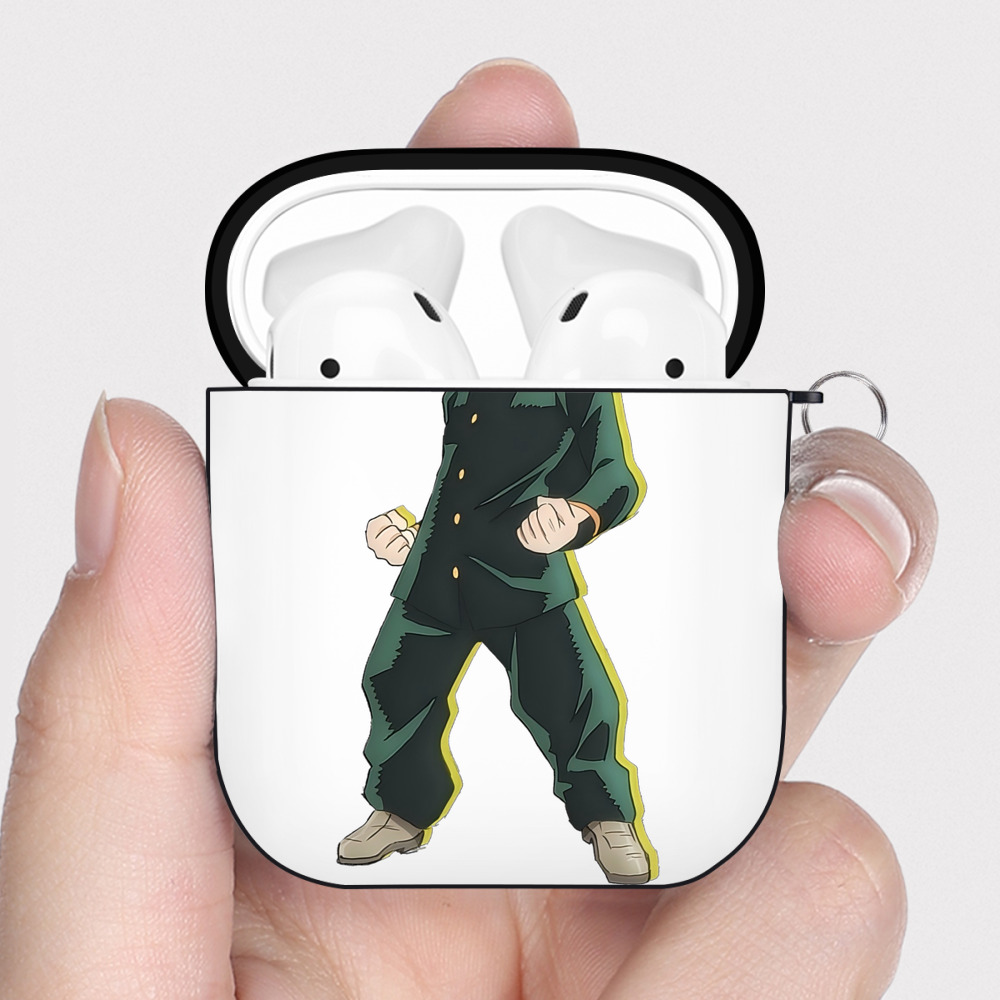 （画像用） ジョジョの奇妙な冒険 広瀨康一 JoJo's Bizarre Adventure Hirose Koichi AirPods 第2世代保護ケース ハードシェル ブラック 耐衝撃・防指紋・カラビナ付き