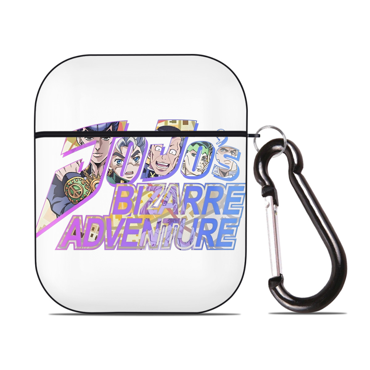 （画像用） ジョジョの奇妙な冒険 JoJo's Bizarre Adventure AirPods 第2世代保護ケース ハードシェル ブラック 耐衝撃・防指紋・カラビナ付き