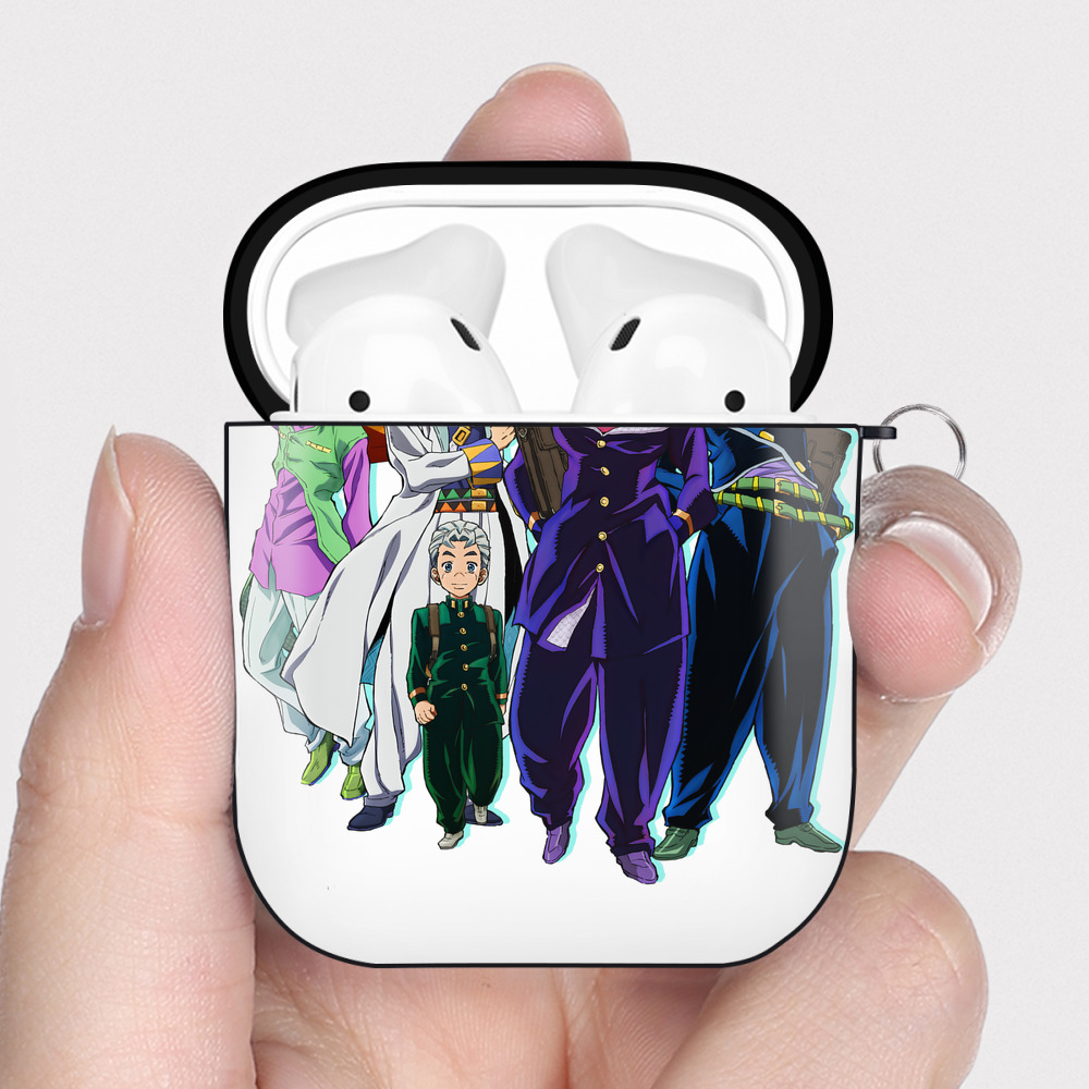 （画像用） ジョジョの奇妙な冒険 JoJo's Bizarre Adventure AirPods 第2世代保護ケース ハードシェル ブラック 耐衝撃・防指紋・カラビナ付き
