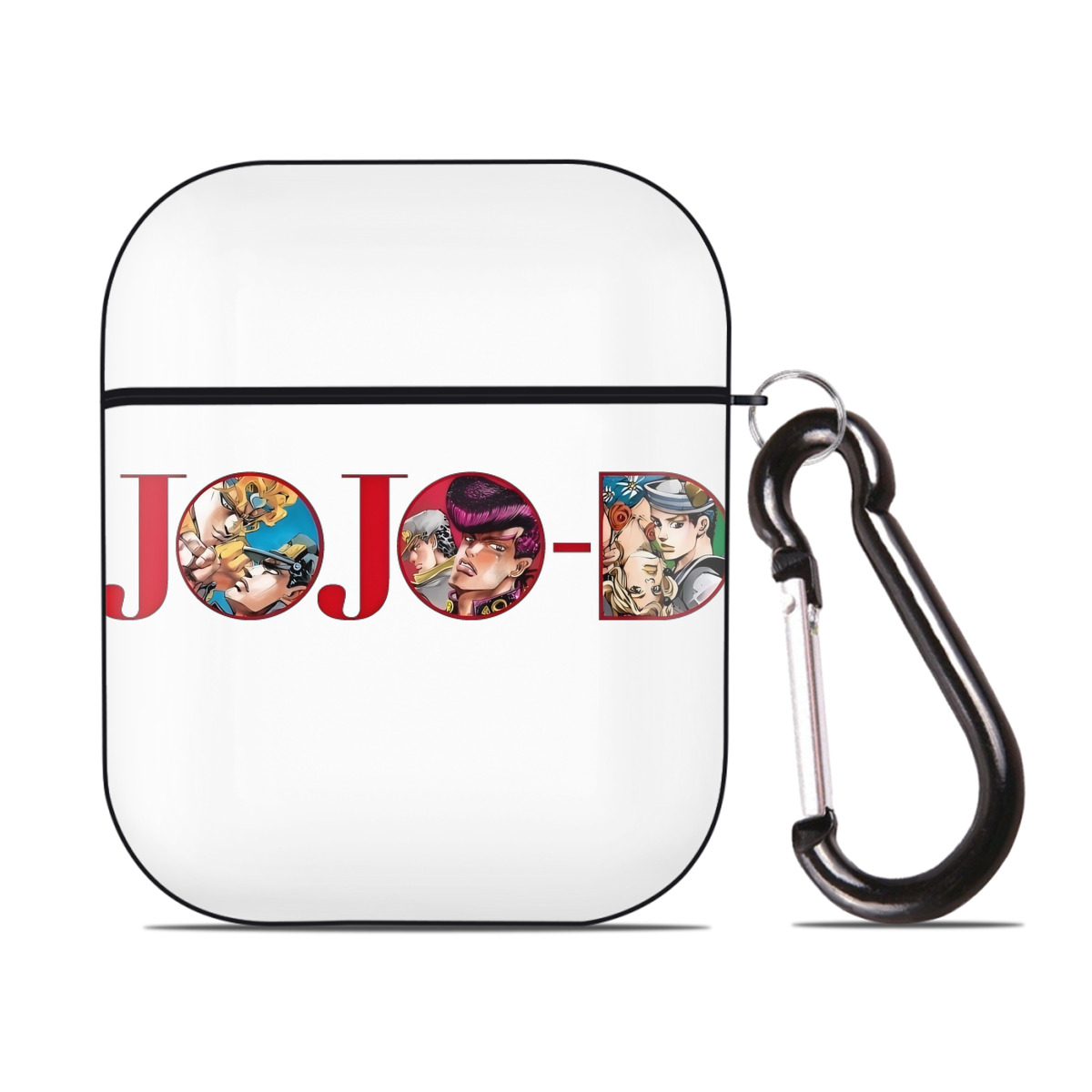 （画像用） ジョジョの奇妙な冒険 JoJo's Bizarre Adventure AirPods 第2世代保護ケース ハードシェル ブラック 耐衝撃・防指紋・カラビナ付き