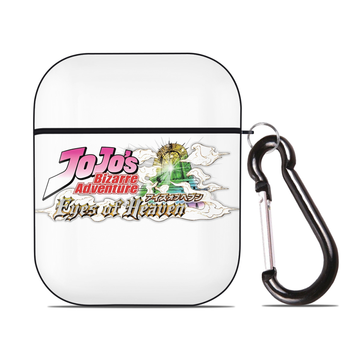（画像用） ジョジョの奇妙な冒険 JoJo's Bizarre Adventure AirPods 第2世代保護ケース ハードシェル ブラック 耐衝撃・防指紋・カラビナ付き