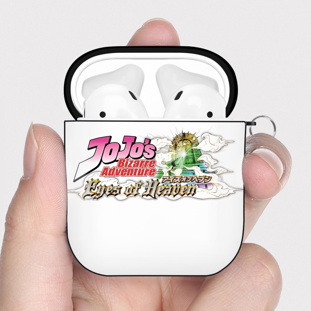 （画像用） ジョジョの奇妙な冒険 JoJo's Bizarre Adventure AirPods 第2世代保護ケース ハードシェル ブラック 耐衝撃・防指紋・カラビナ付き