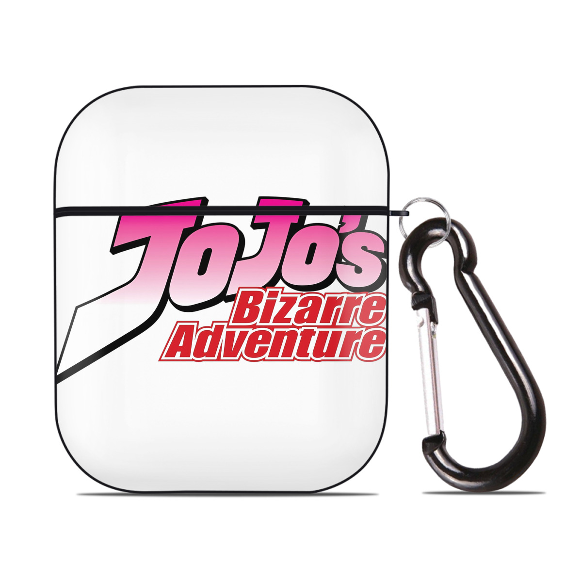 （画像用） ジョジョの奇妙な冒険 JoJo's Bizarre Adventure AirPods 第2世代保護ケース ハードシェル ブラック 耐衝撃・防指紋・カラビナ付き