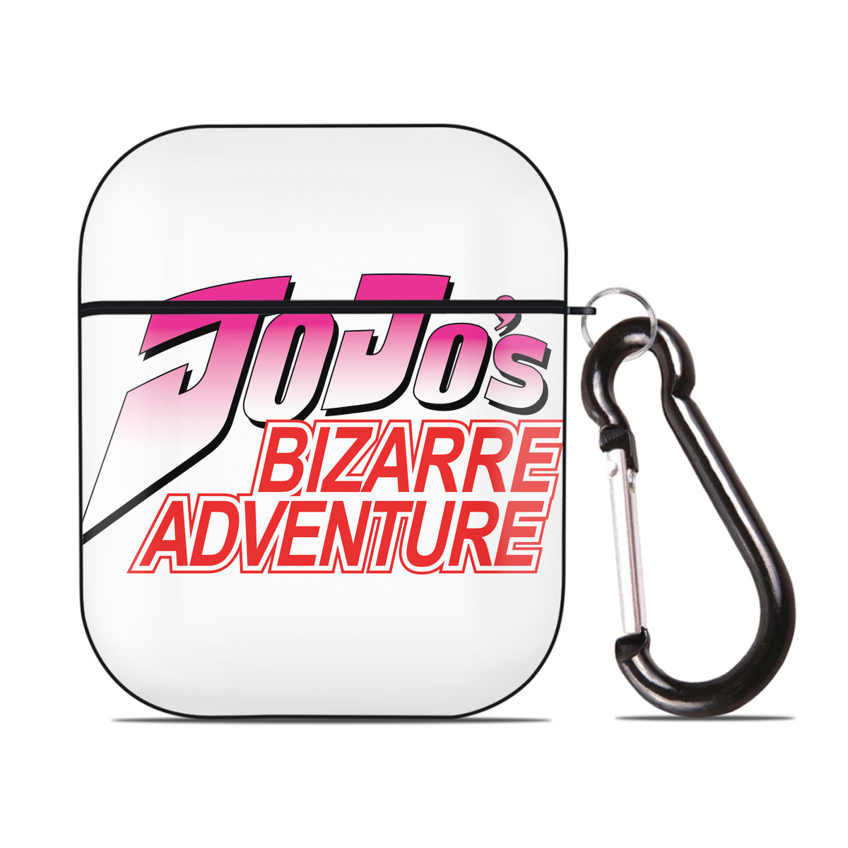 （画像用） ジョジョの奇妙な冒険 JoJo's Bizarre Adventure AirPods 第2世代保護ケース ハードシェル ブラック 耐衝撃・防指紋・カラビナ付き