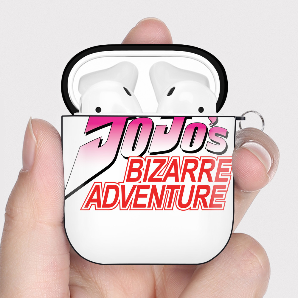 （画像用） ジョジョの奇妙な冒険 JoJo's Bizarre Adventure AirPods 第2世代保護ケース ハードシェル ブラック 耐衝撃・防指紋・カラビナ付き